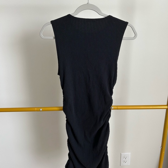 Reformation Black Ribbed Knit Midi Dress - Picture 8 of 9